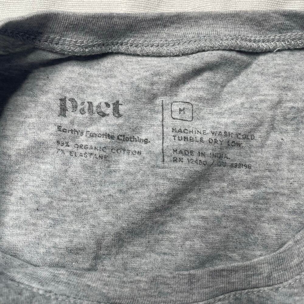 Pact Gray Long Sleeve Shirt Size Medium Women's Organic Cotton - Picture 5 of 5